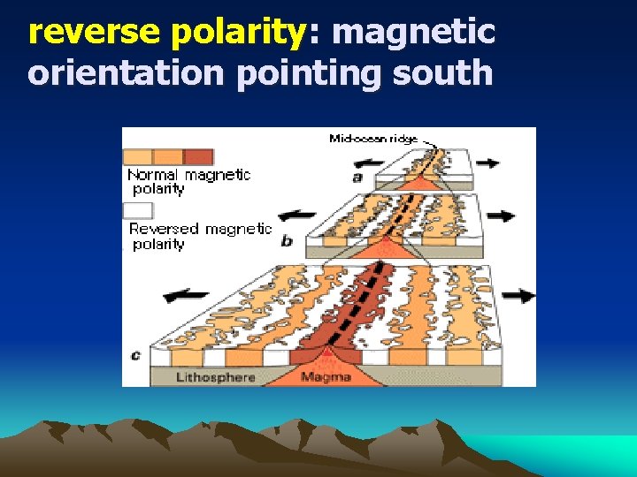 reverse polarity: magnetic orientation pointing south 