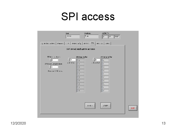 SPI access 12/2/2020 13 SPI access 12/2/2020 13