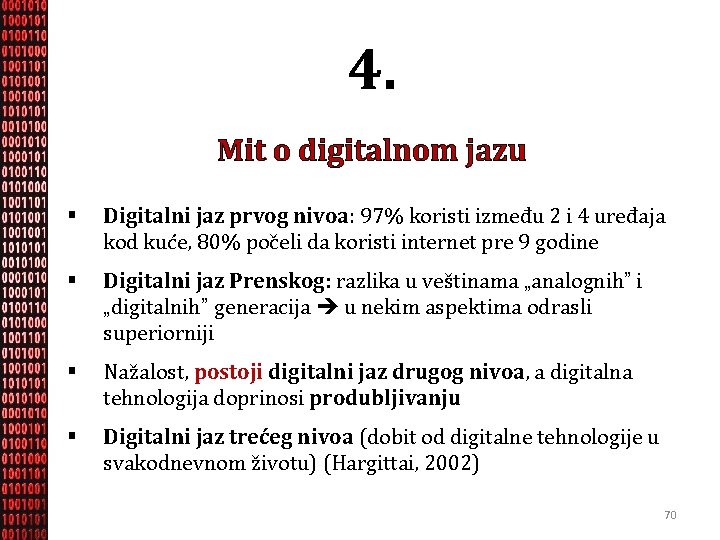 4. Mit o digitalnom jazu § Digitalni jaz prvog nivoa: 97% koristi između 2