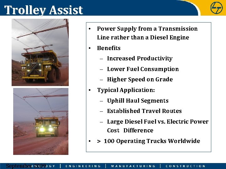 Trolley Assist • Power Supply from a Transmission Line rather than a Diesel Engine
