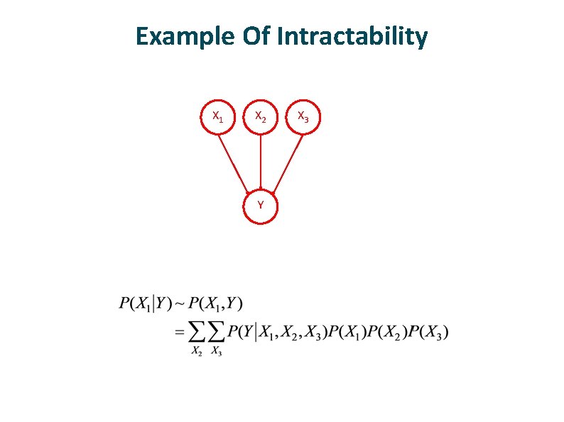 Example Of Intractability X 1 X 2 Y X 3 Example Of Intractability X 1 X 2 Y X 3