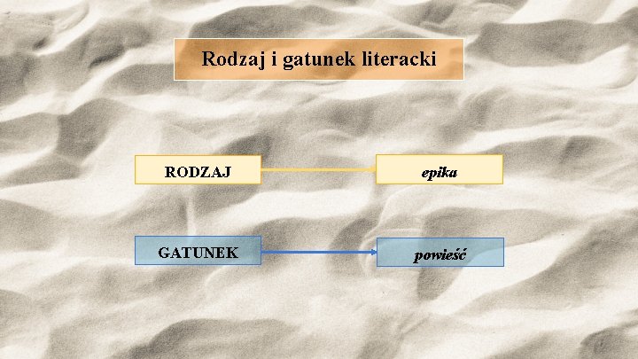 Rodzaj i gatunek literacki RODZAJ epika GATUNEK powieść 