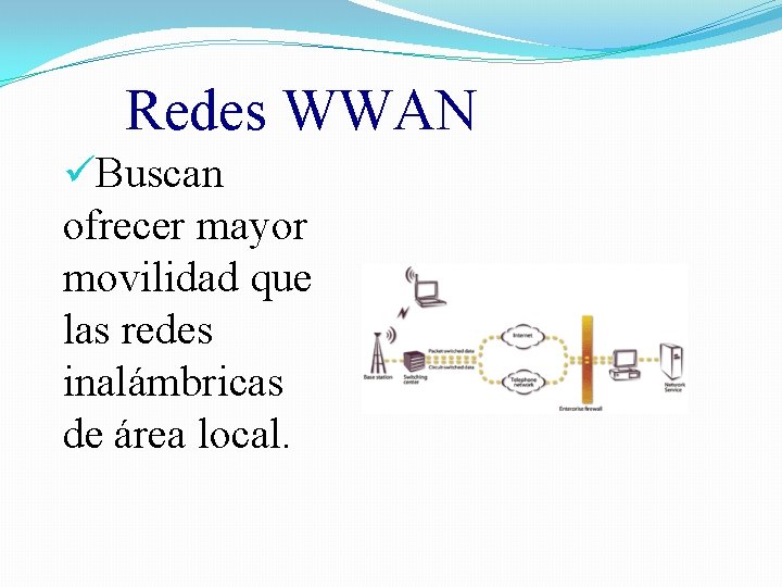 Redes WWAN üBuscan ofrecer mayor movilidad que las redes inalámbricas de área local. 