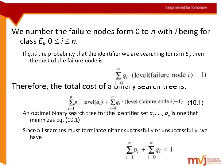 We number the failure nodes form 0 to n with i being for class