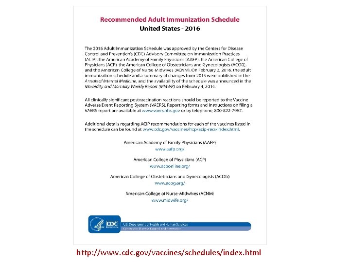 http: //www. cdc. gov/vaccines/schedules/index. html 