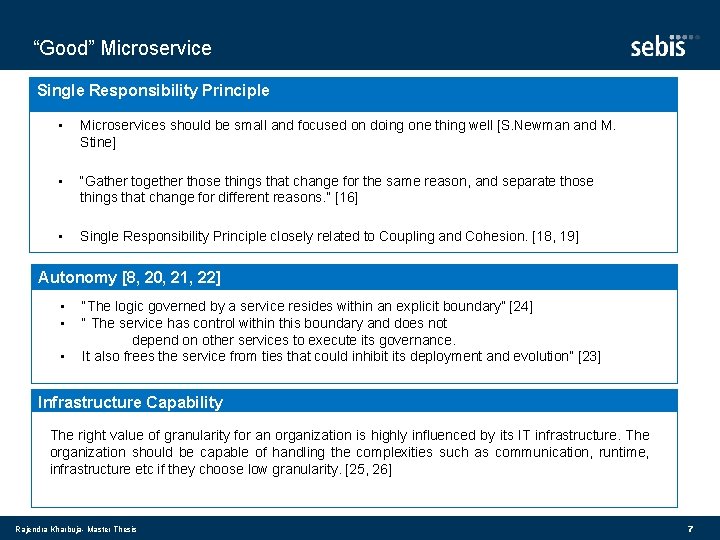 “Good” Microservice Single Responsibility Principle • Microservices should be small and focused on doing