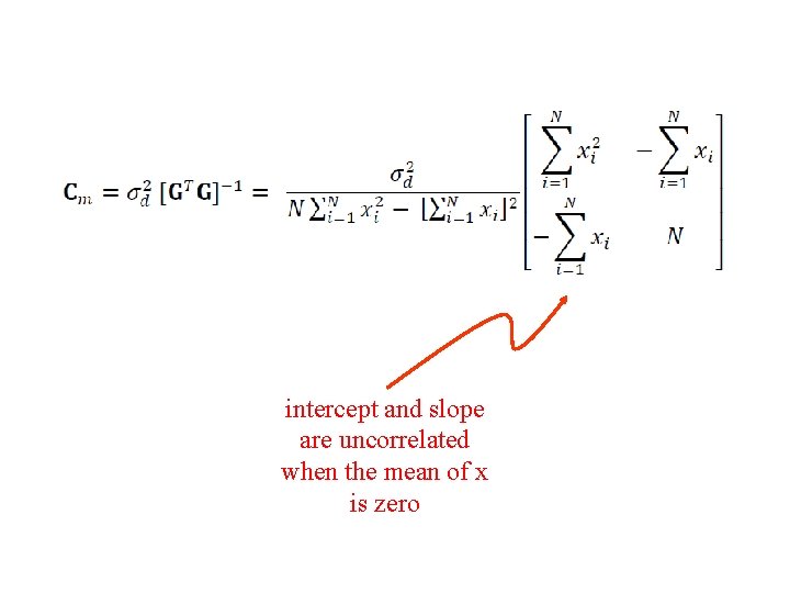 intercept and slope are uncorrelated when the mean of x is zero 