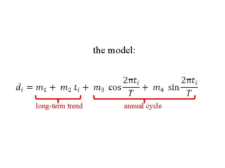 the model: long-term trend annual cycle 