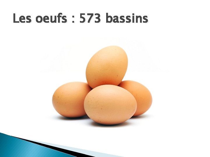 Les oeufs : 573 bassins 