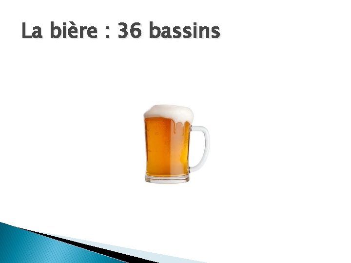 La bière : 36 bassins 