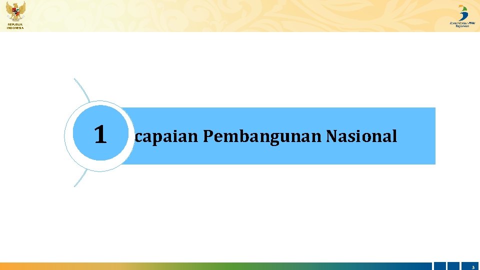 REPUBLIK INDONESIA 1 Pencapaian Pembangunan Nasional 3 