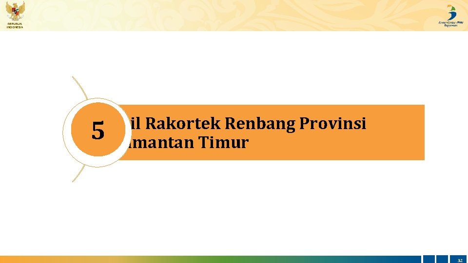 REPUBLIK INDONESIA Hasil Rakortek Renbang Provinsi 5 Kalimantan Timur 32 