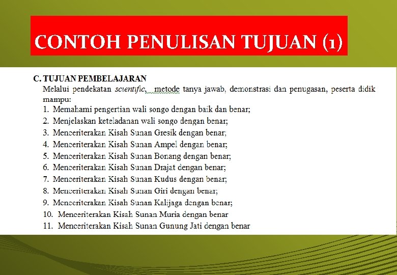 CONTOH PENULISAN TUJUAN (1) 