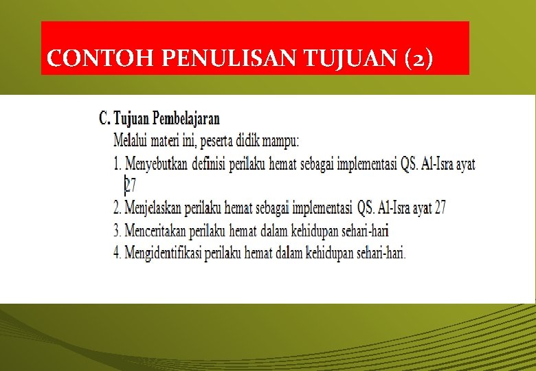 CONTOH PENULISAN TUJUAN (2) 