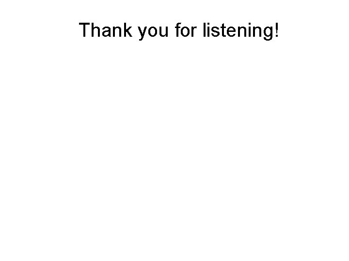 Thank you for listening! 