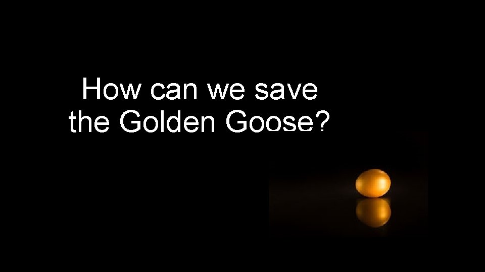 How can we save the Golden Goose? 