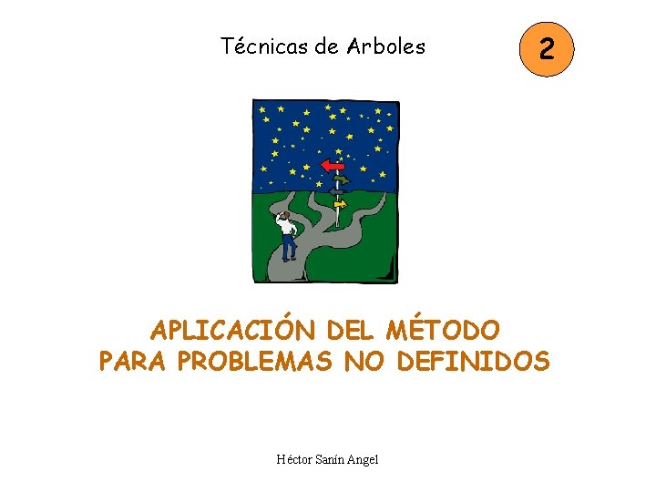 Técnicas de Arboles 2 APLICACIÓN DEL MÉTODO PARA PROBLEMAS NO DEFINIDOS Héctor Sanín Angel
