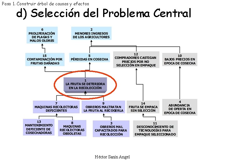 Paso 1. Construir árbol de causas y efectos d) Selección del Problema Central Héctor