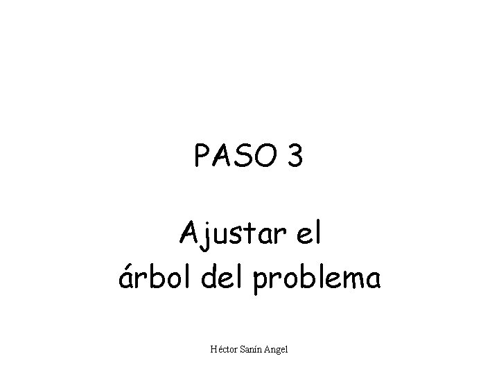 PASO 3 Ajustar el árbol del problema Héctor Sanín Angel 