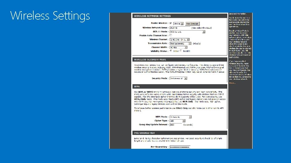 Wireless Settings 