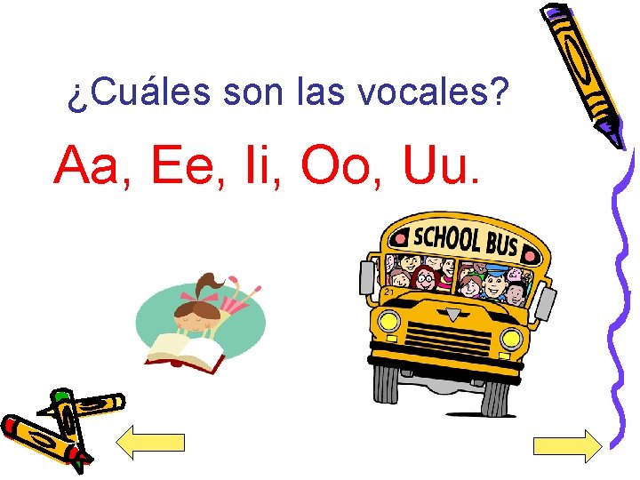 ¿Cuáles son las vocales? Aa, Ee, Ii, Oo, Uu. 