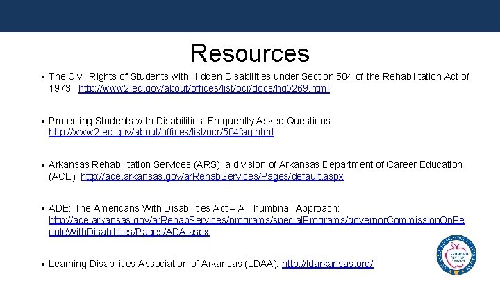 Resources • The Civil Rights of Students with Hidden Disabilities under Section 504 of