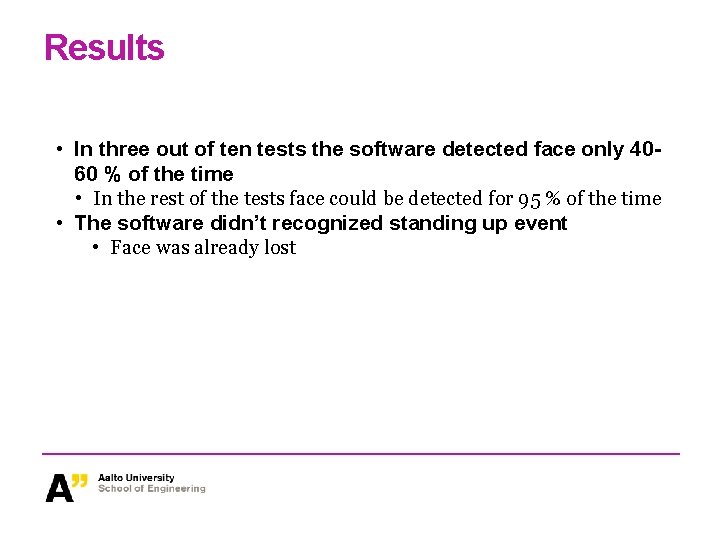 Results • In three out of ten tests the software detected face only 4060