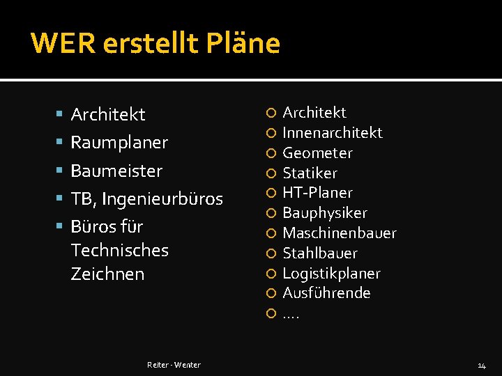 WER erstellt Pläne Architekt Raumplaner Baumeister TB, Ingenieurbüros Büros für Technisches Zeichnen Reiter -