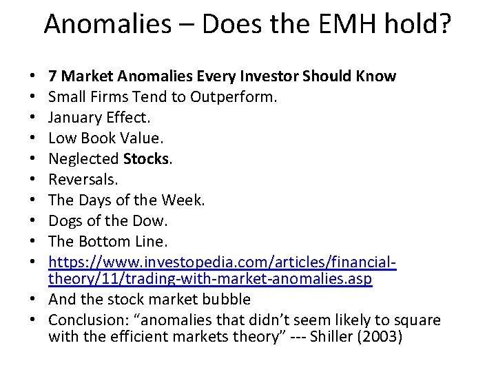 Anomalies – Does the EMH hold? 7 Market Anomalies Every Investor Should Know Small