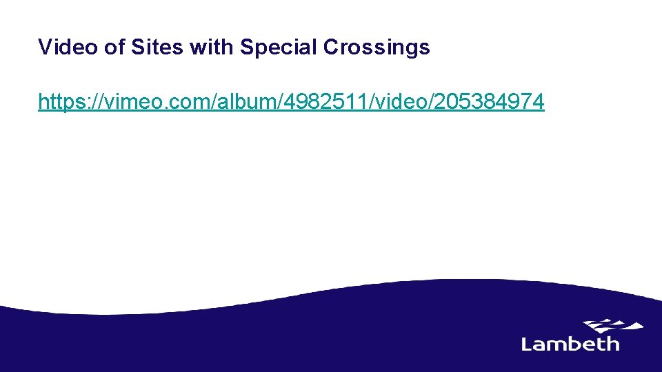 Video of Sites with Special Crossings https: //vimeo. com/album/4982511/video/205384974 
