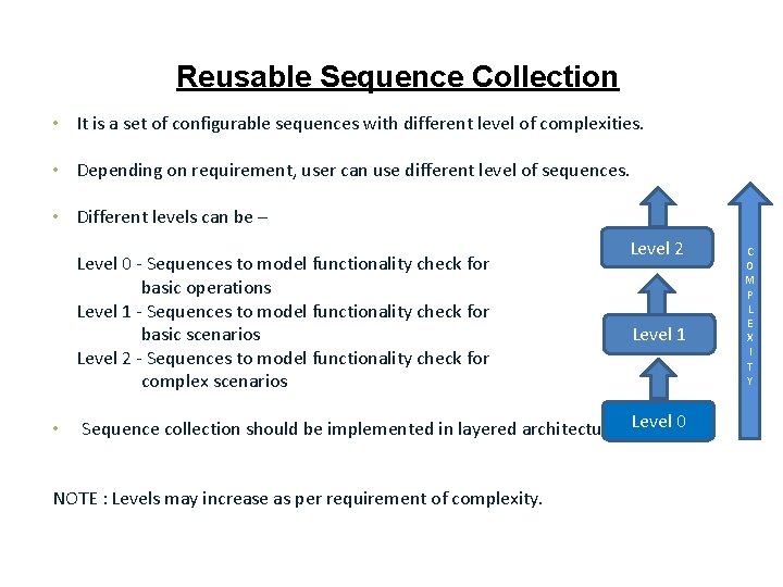 Reusable Sequence Collection • It is a set of configurable sequences with different level