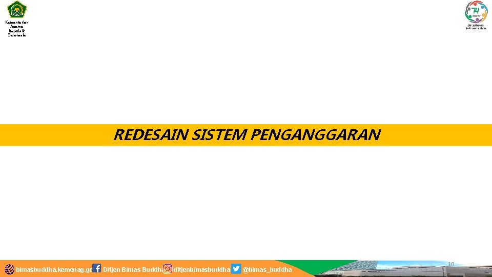 Kementerian Agama Republik Indonesia REDESAIN SISTEM PENGANGGARAN bimasbuddha. kemenag. go. id Ditjen Bimas Buddha