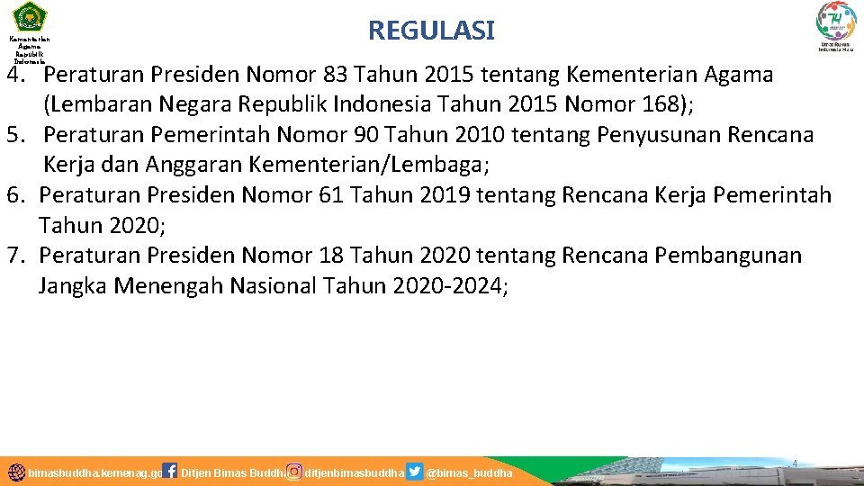 Kementerian Agama Republik Indonesia REGULASI 4. Peraturan Presiden Nomor 83 Tahun 2015 tentang Kementerian