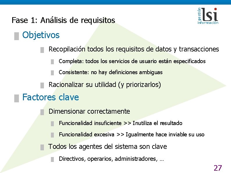 Fase 1: Análisis de requisitos █ Objetivos █ █ █ Recopilación todos los requisitos