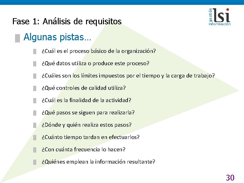 Fase 1: Análisis de requisitos █ Algunas pistas… █ ¿Cuál es el proceso básico