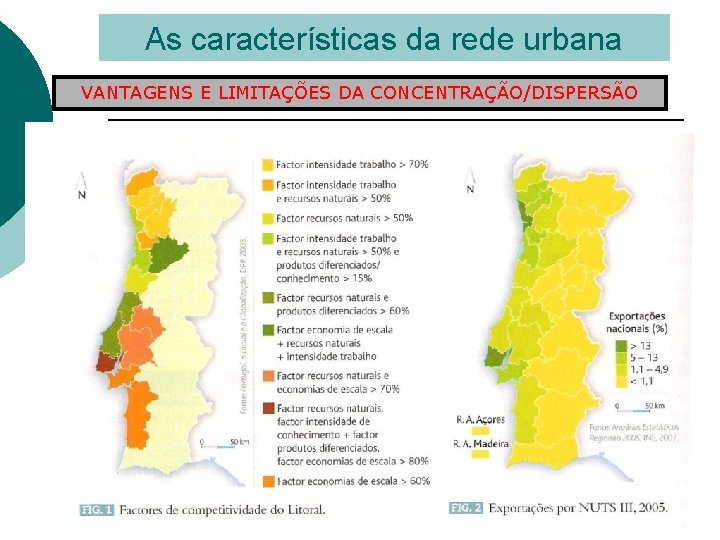 As características da rede urbana VANTAGENS E LIMITAÇÕES DA CONCENTRAÇÃO/DISPERSÃO 