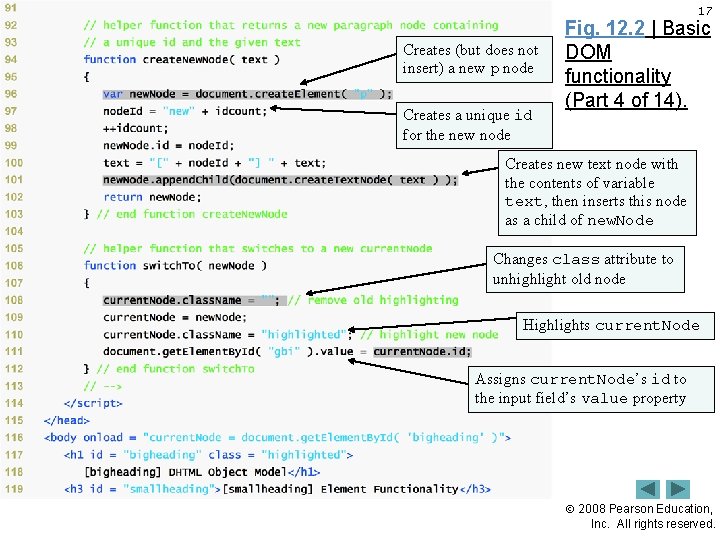 17 Creates (but does not insert) a new p node Creates a unique id