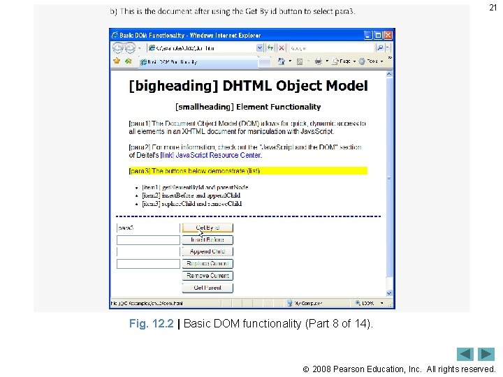 21 Fig. 12. 2 | Basic DOM functionality (Part 8 of 14). 2008 Pearson