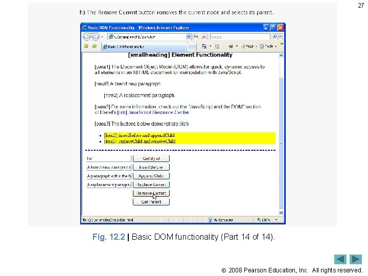 27 Fig. 12. 2 | Basic DOM functionality (Part 14 of 14). 2008 Pearson
