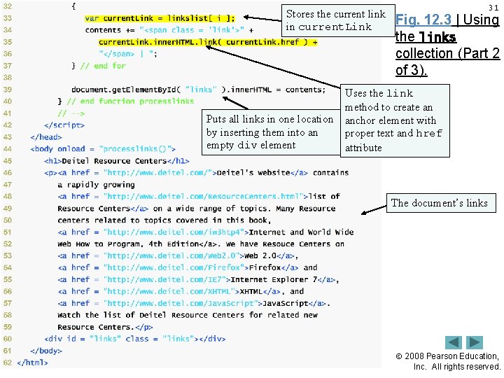 Stores the current link in current. Link Puts all links in one location by