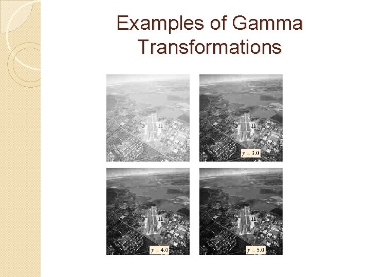 Examples of Gamma Transformations 