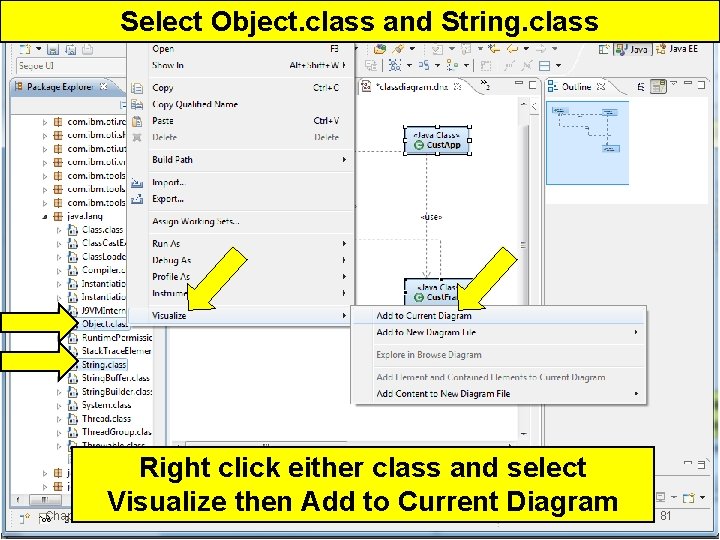Select Object. class and String. class Chapter 3 Right click either class and select