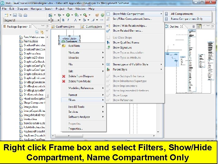 Right click Frame box and select Filters, Show/Hide Chapter 3 Janson Industries 2016 Compartment,