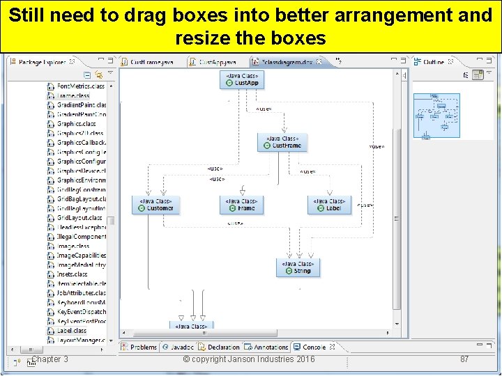 Still need to drag boxes into better arrangement and resize the boxes Chapter 3