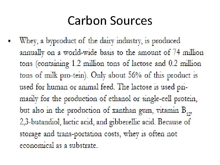 Carbon Sources 