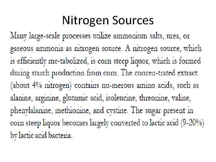 Nitrogen Sources 