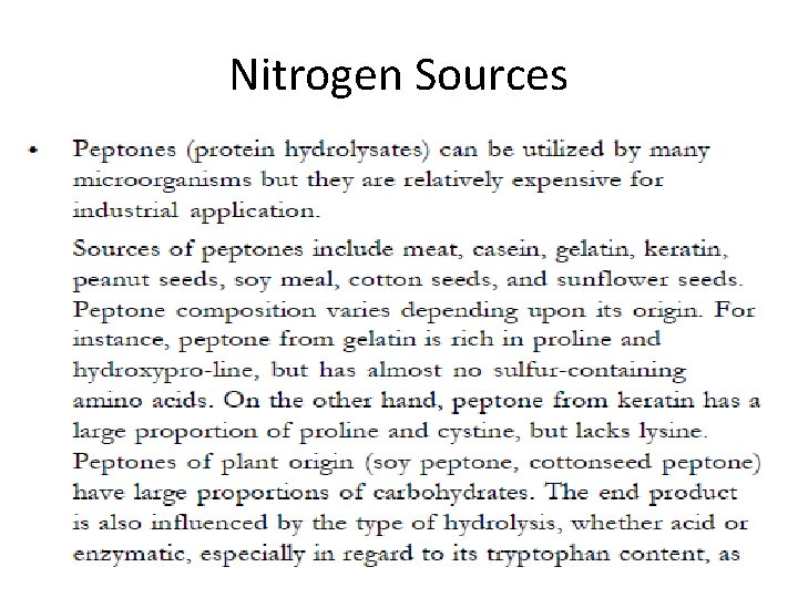 Nitrogen Sources 