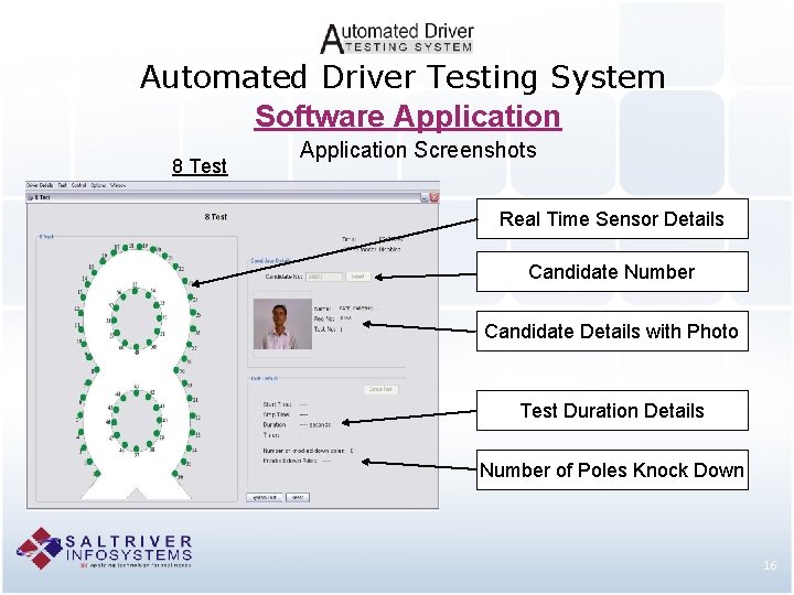 Automated Driver Testing System Software Application 8 Test Application Screenshots Real Time Sensor Details