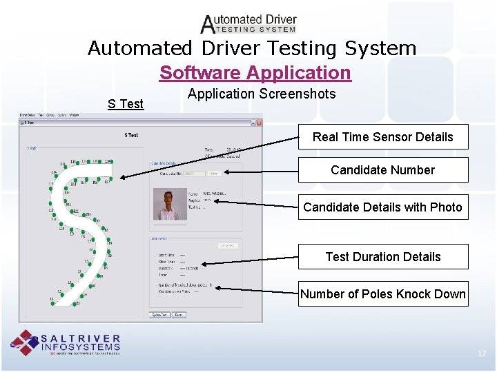 Automated Driver Testing System Software Application S Test Application Screenshots Real Time Sensor Details