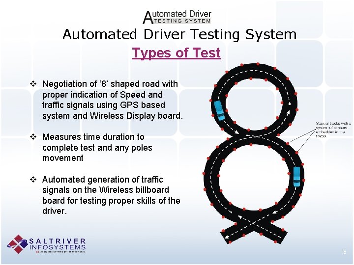 Automated Driver Testing System Types of Test v Negotiation of ‘ 8’ shaped road